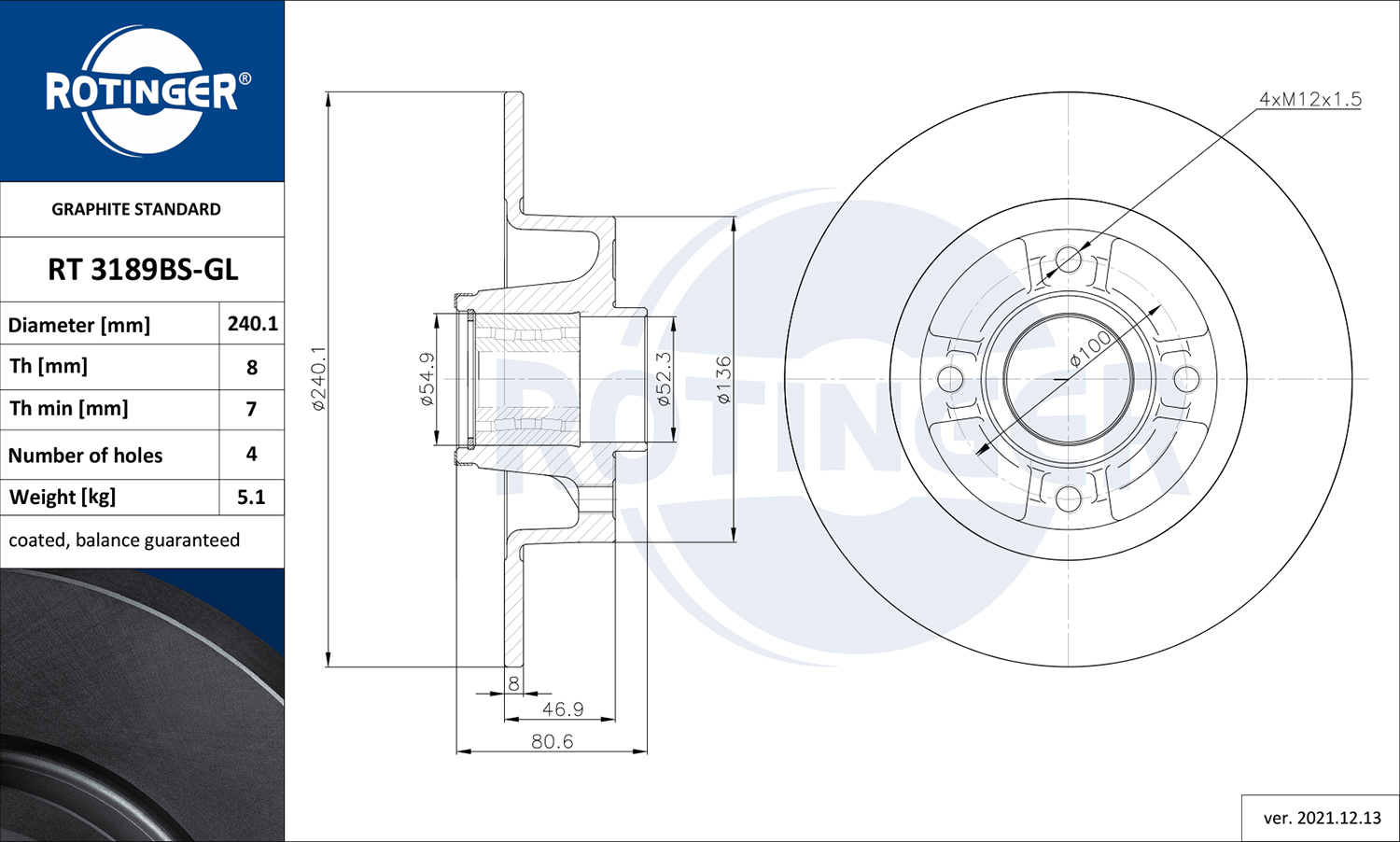 ROTINGER 260 984 Alkatrész rt 3189bs-gl